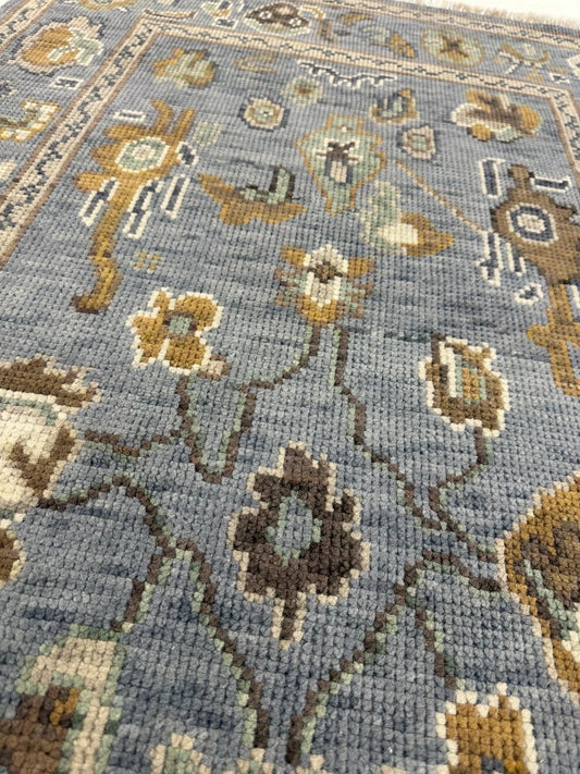 Oushak Rug 8x10 vintage Turkish Hand Knotted Antique Natural Large Area wool Rug