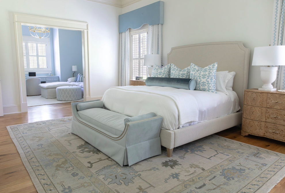 Handknotted Rug Turkish Knot Oushak Rug Traditional Area Rug Living Room Rug