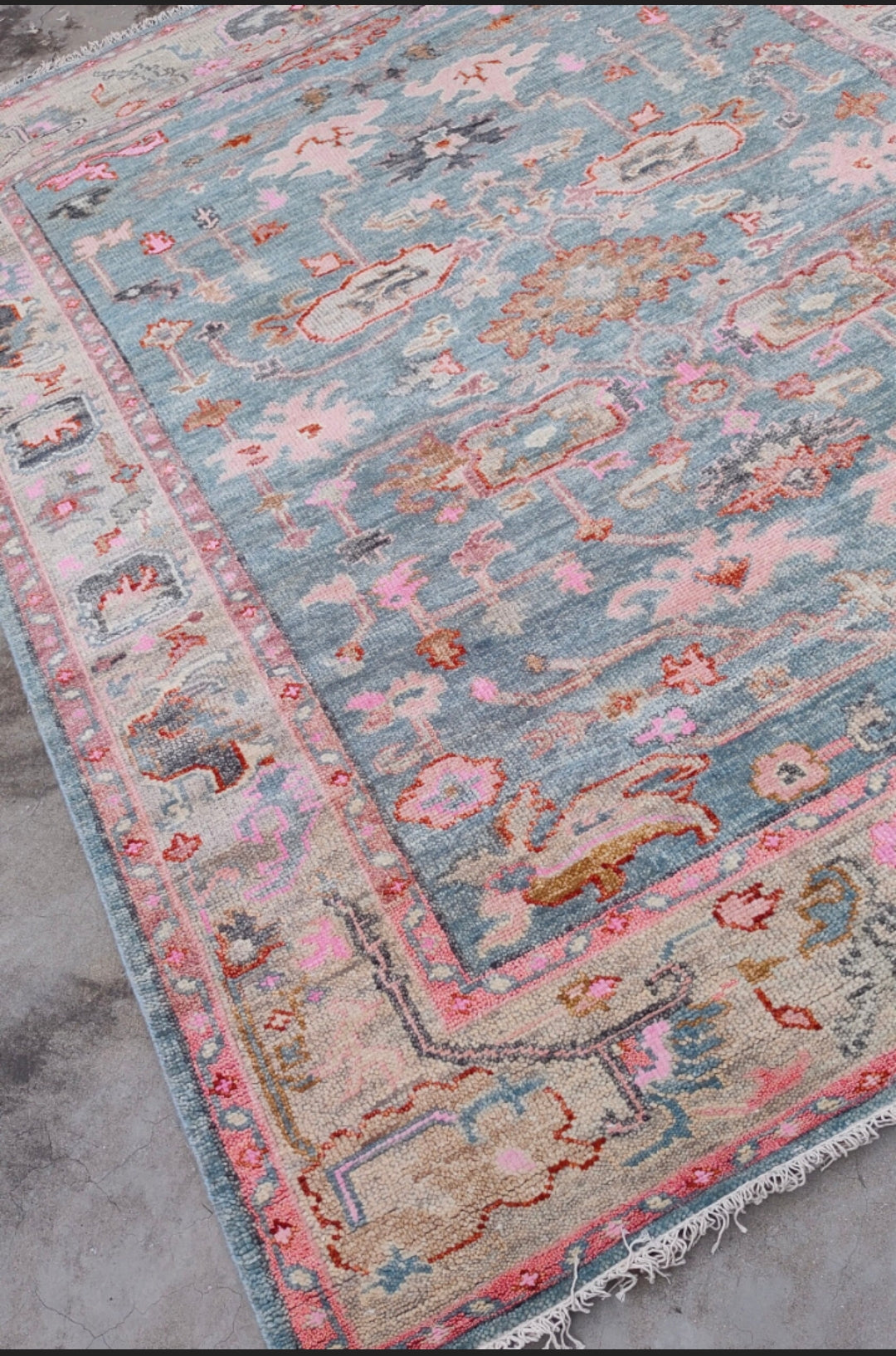 Turkish Knot Area Rug Handknotted Oushak Rug Luxuru Rug Living Room Rug