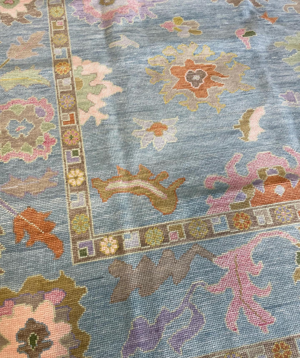 Oushak Rug 8x10 vintage Turkish Hand Knotted Antique Natural Large Area wool Rug