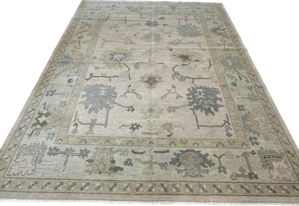 Handknotted Rug Turkish Knot Oushak Rug Traditional Area Rug Living Room Rug