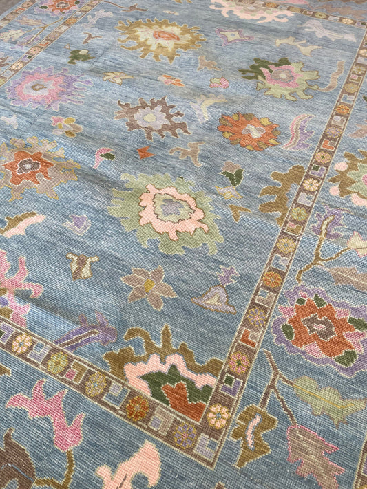 Oushak Rug 8x10 vintage Turkish Hand Knotted Antique Natural Large Area wool Rug