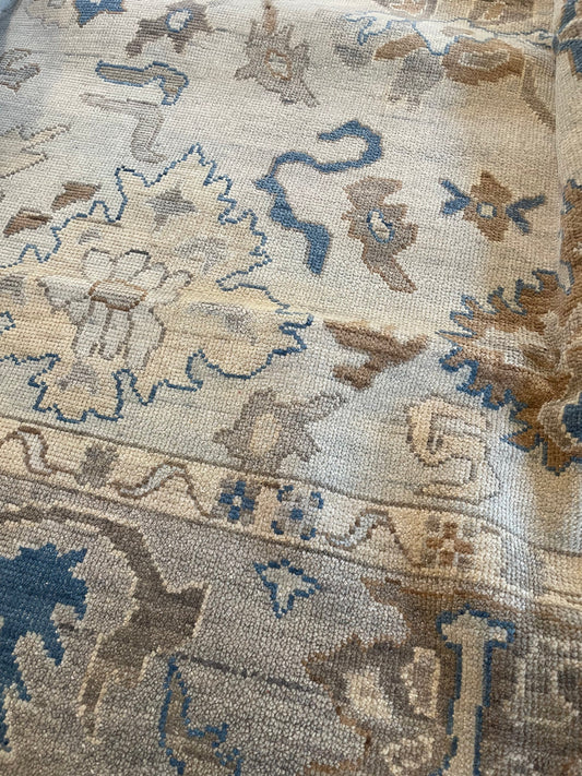 Handknotted Rug Turkish Knot Oushak Rug Traditional Area Rug Living Room Rug