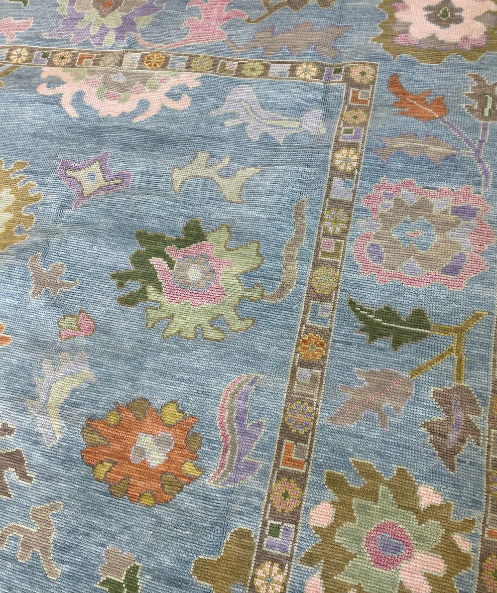 Oushak Rug 8x10 vintage Turkish Hand Knotted Antique Natural Large Area wool Rug