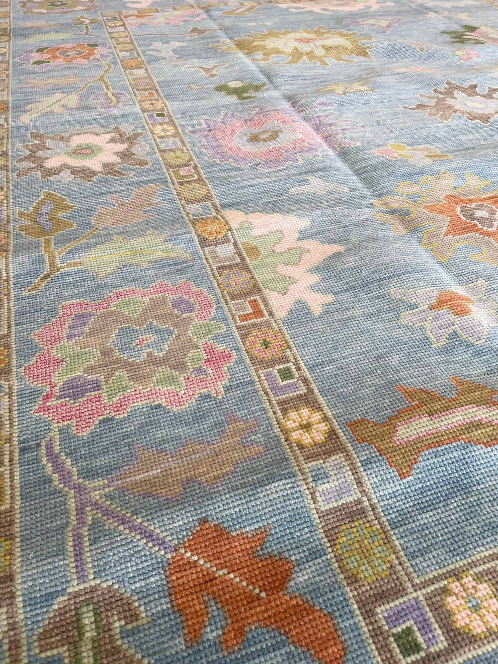 Oushak Rug 8x10 vintage Turkish Hand Knotted Antique Natural Large Area wool Rug