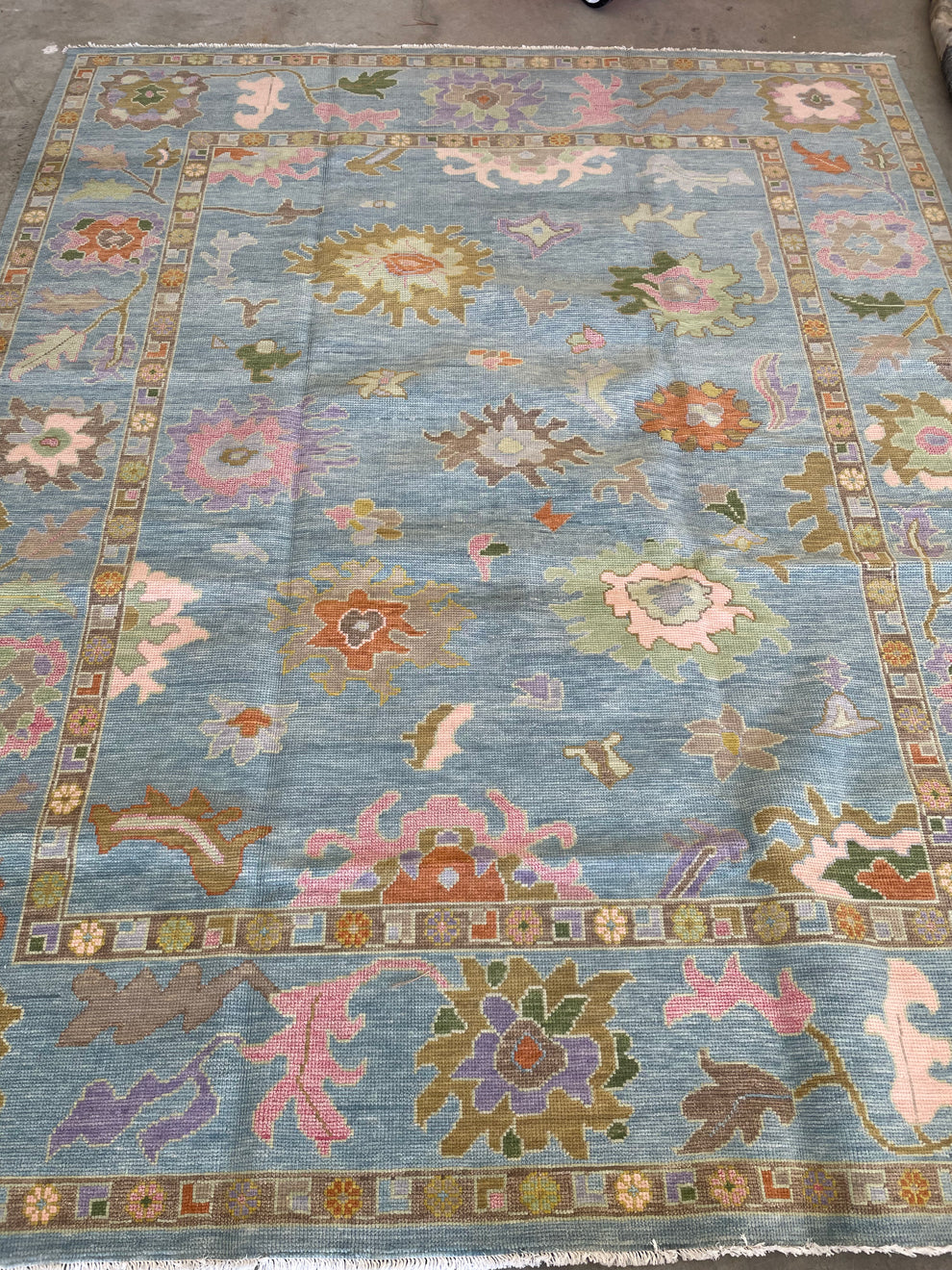 Oushak Rug 8x10 vintage Turkish Hand Knotted Antique Natural Large Area wool Rug