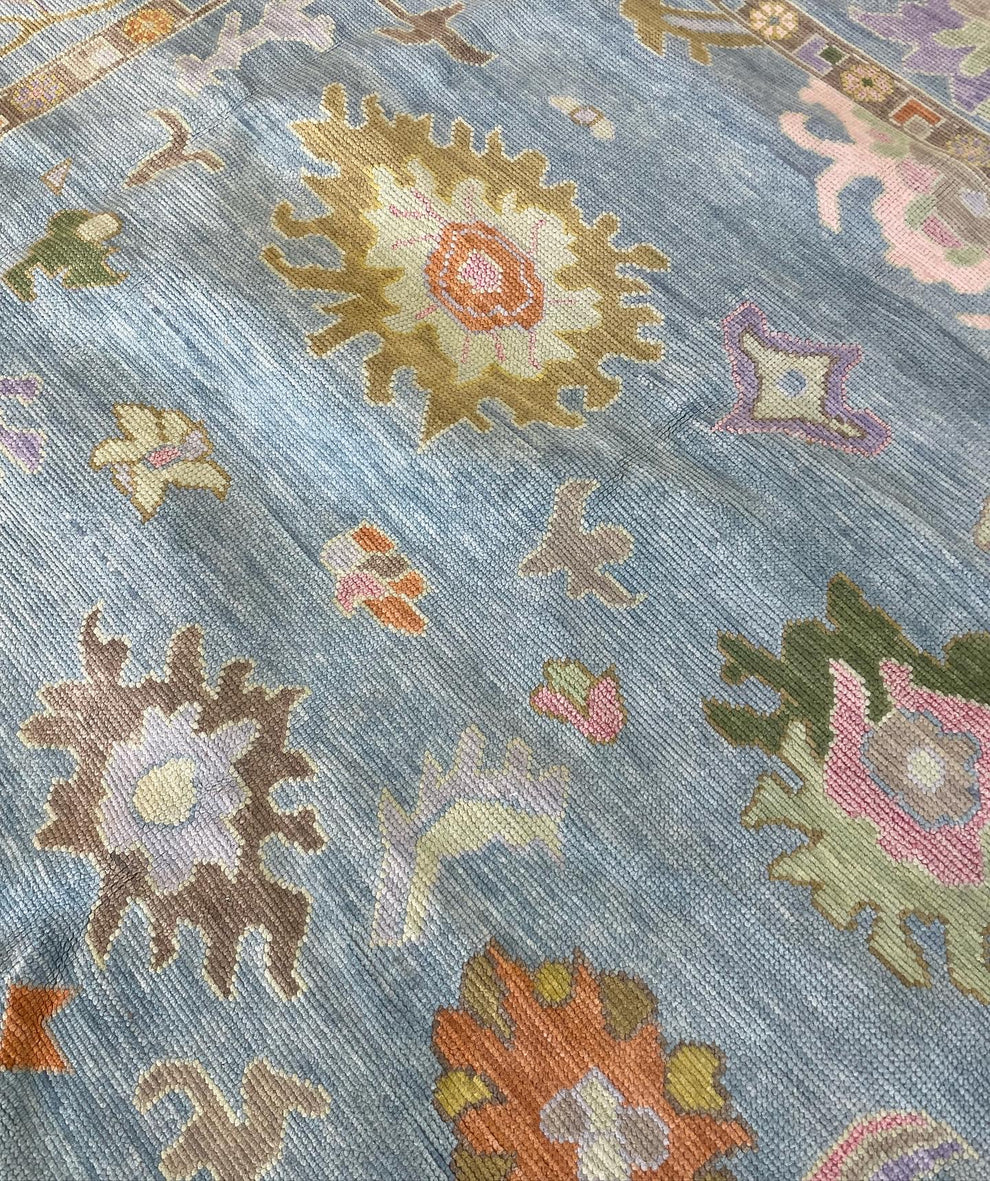 Oushak Rug 8x10 vintage Turkish Hand Knotted Antique Natural Large Area wool Rug