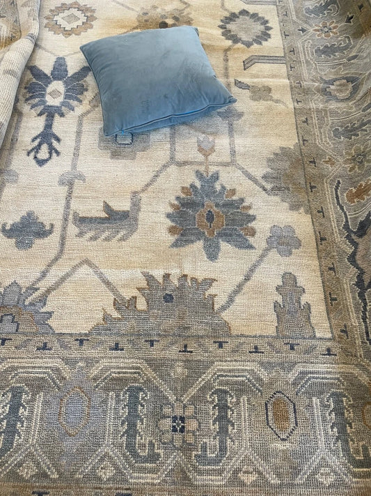 Handknotted  Rug Turkish Knot Oushak Rug Traditional Area Rug Living Room Rug