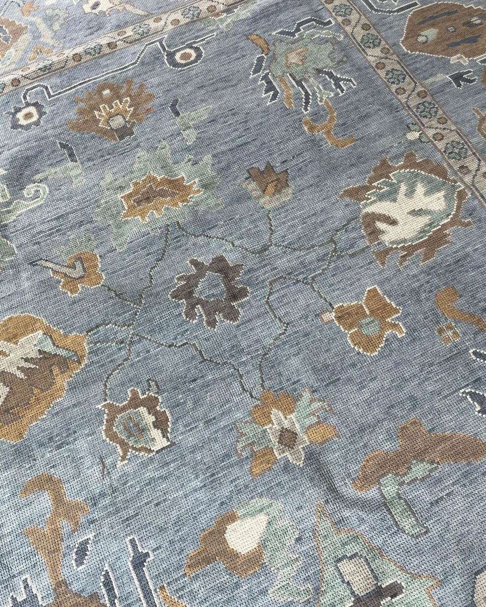 Oushak Rug 8x10 vintage Turkish Hand Knotted Antique Natural Large Area wool Rug