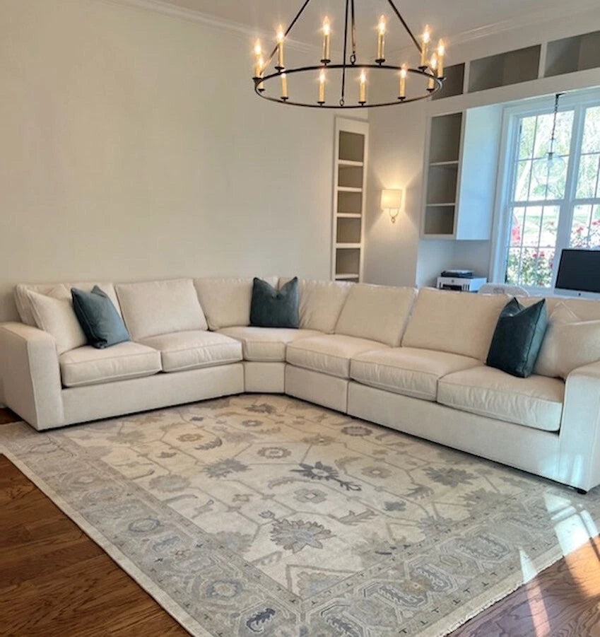 Handknotted  Rug Turkish Knot Oushak Rug Traditional Area Rug Living Room Rug