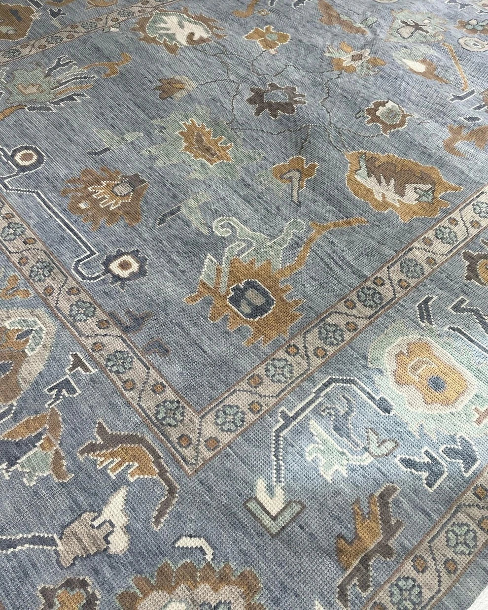 Oushak Rug 8x10 vintage Turkish Hand Knotted Antique Natural Large Area wool Rug