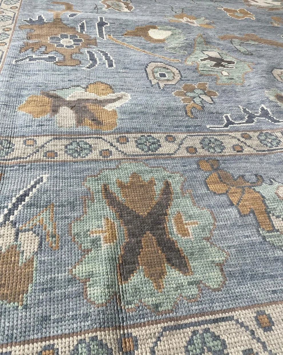 Oushak Rug 8x10 vintage Turkish Hand Knotted Antique Natural Large Area wool Rug